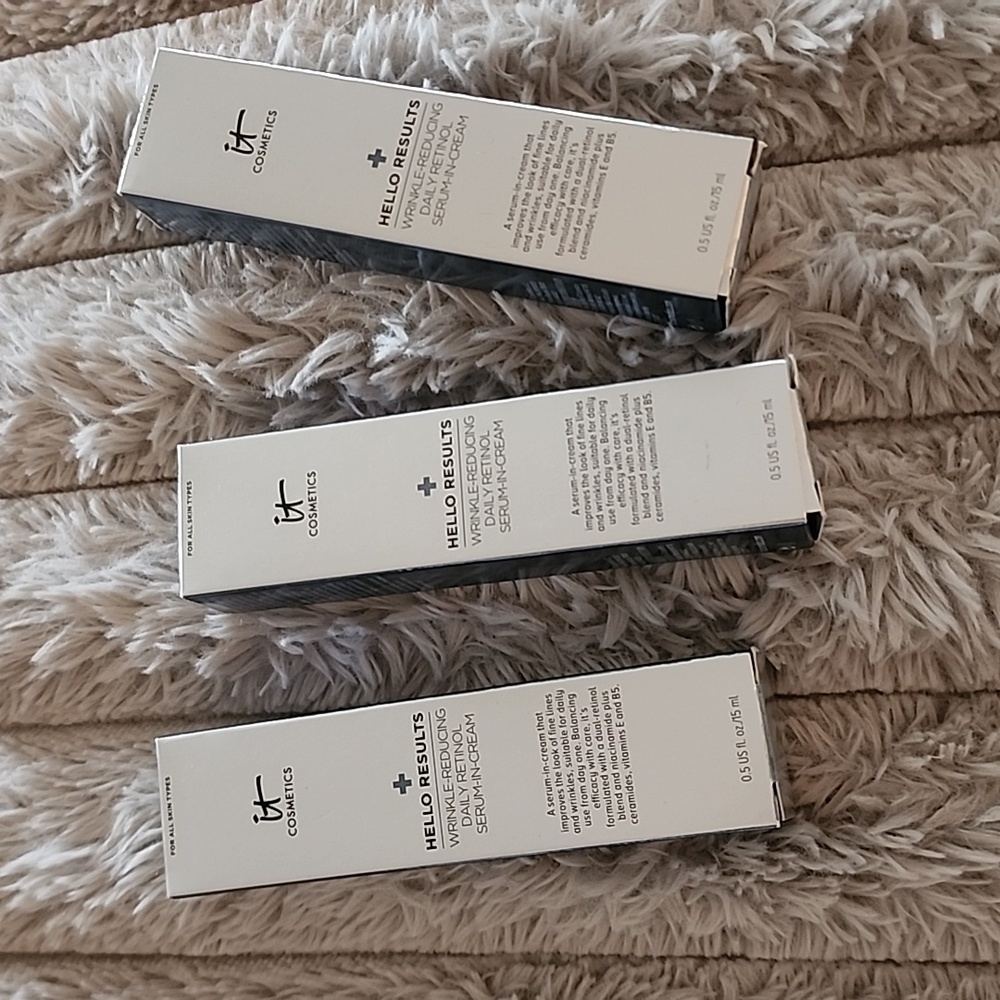 3 New Travel IT Cosmetics Hello Results Retinol Serum .5 oz ea.